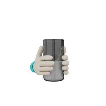 3D Isolated Hand with Milk png