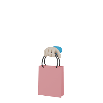 3D Isolated Shopping Hand png