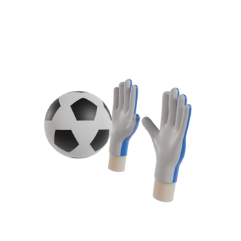 3D Isolated Hand With Sports Equipment png