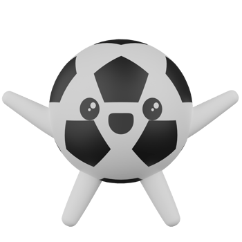 3D Isolated Ball Cartoon Character png