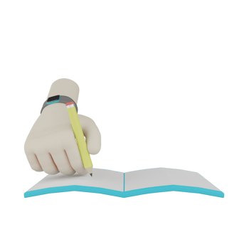 3D Isolated Hand With Things About Education png