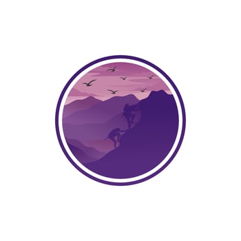 Mountain climbing Logo Design Vector Illustration
