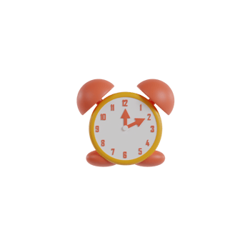 3D Isolated Alarm Clock png