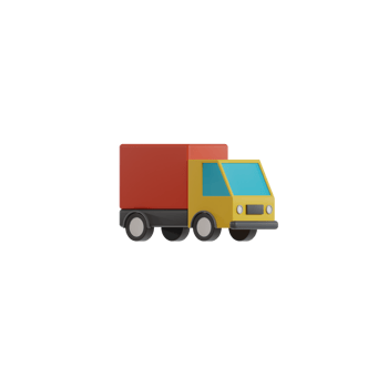 3D Isolated Delivery Truck Icon png