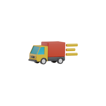 3D Isolated Delivery Truck Icon png