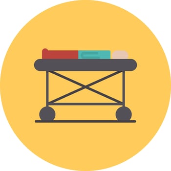 Stretcher Flat Circle Multicolor vector