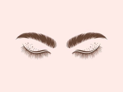 Eyelash extension logo Vector illustration
