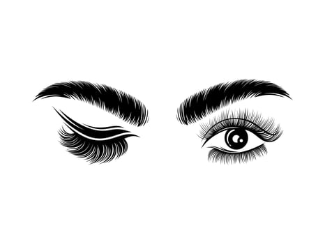 Eyelash extension logo Vector illustration