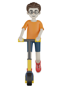 3d Isolated Men doing activities with orange clothes png