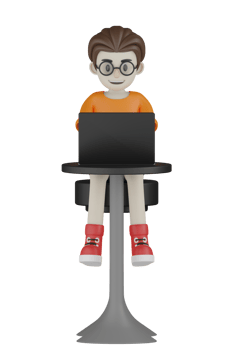 3d Isolated Men doing activities with orange clothes png