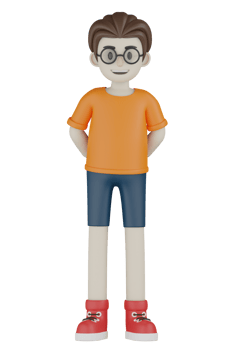 3d Isolated Men doing activities with orange clothes png