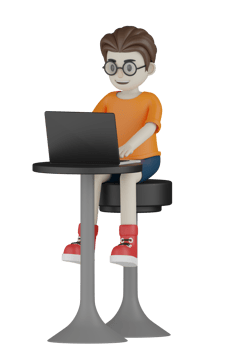 3d Isolated Men doing activities with orange clothes png