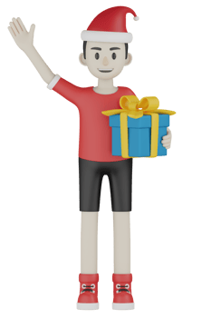 3d Isolated Men at Christmas png