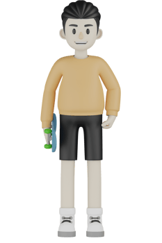 3D Isolated Man With Long Sleeve Shirt Doing Activity png