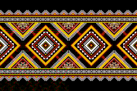 Geometric ethnic oriental seamless pattern traditional. Flower decoration. Design for background, carpet,wallpaper,clothing,wrapping,batik,fabric,Vector,illustration,embroidery. vector