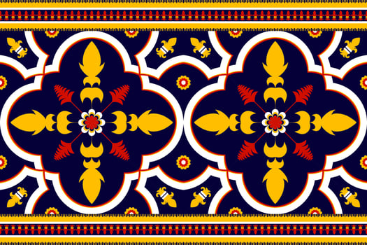 Ethnic seamless pattern flower color oriental. Native style. Design for background,texture,fabric,batik,clothing,wrapping,wallpaper,carpet,tile,embroidery vector