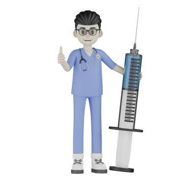 3D Isolated Doctor with fluids and injections png