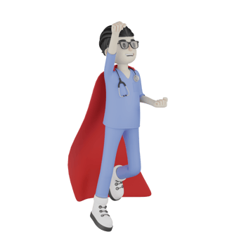 3D Isolated Doctor with a red robe png