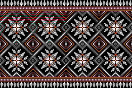 Geometric ethnic seamless pattern traditional. Flower decoration. Decorate the border. Design for background, carpet,wallpaper,clothing,wrapping,batik,fabric,Vector,illustration,embroidery. vector