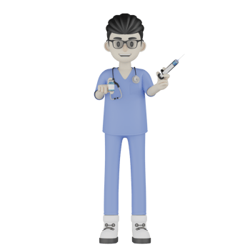 3D Isolated Doctor with fluids and injections png