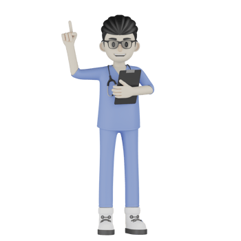 3D Isolated Doctor With A Medical Record png