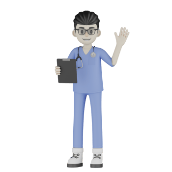 3D Isolated Doctor With A Medical Record png