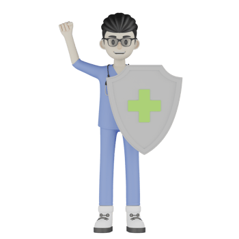 3D Isolated Doctor Fighting Viruses png