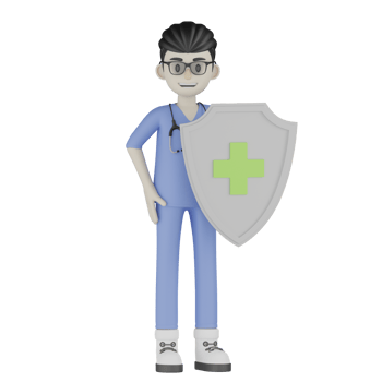 3D Isolated Doctor Fighting Viruses png
