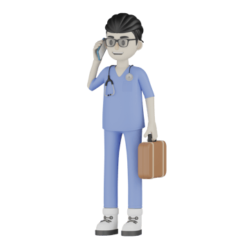 3D Isolated Doctor With His Briefcase png
