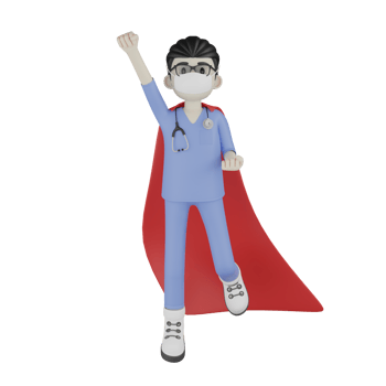 3D Isolated Doctor with a red robe png