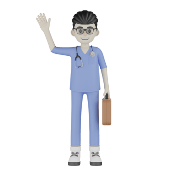 3D Isolated Doctor With His Briefcase png