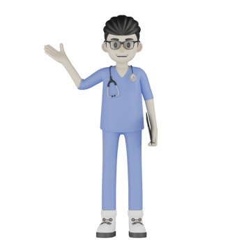 3D Isolated Doctor With A Medical Record png