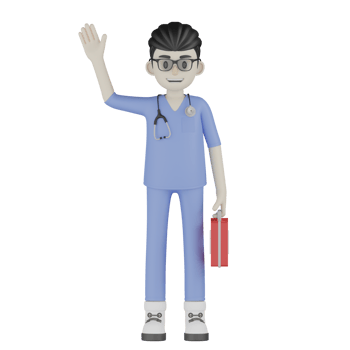 3D Isolated Doctor With His Briefcase png