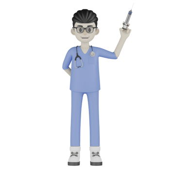 3D Isolated Doctor with fluids and injections png