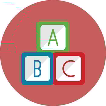 Abc Flat Circle Multicolor vector