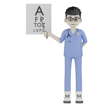 3D Isolate Doctor With Glasses And Blue Clothes png
