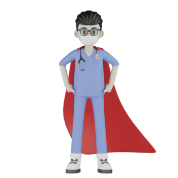 3D Isolated Doctor with a red robe png