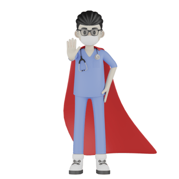 3D Isolated Doctor with a red robe png