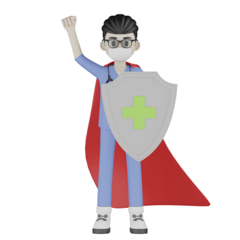3D Isolated Doctor with a red robe png