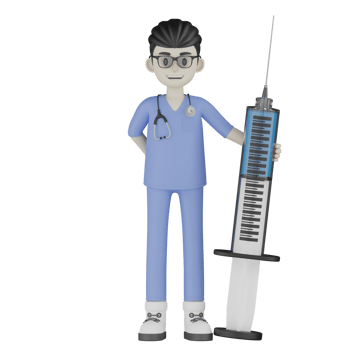 3D Isolated Doctor with fluids and injections png