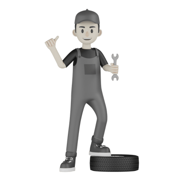 3d Isolated Mechanic in grey Wearpack png