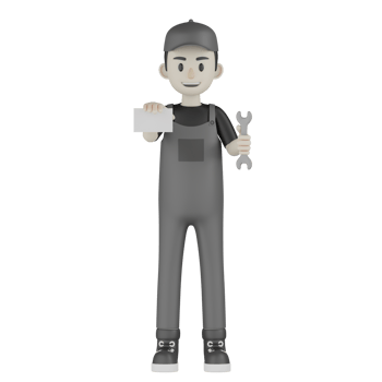3d Isolated Mechanic in grey Wearpack png