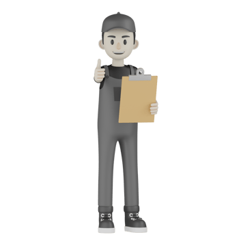 3d Isolated Mechanic in grey Wearpack png