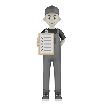 3d Isolated Mechanic in grey Wearpack png