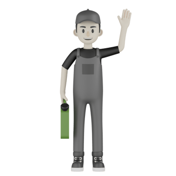 3d Isolated Mechanic in grey Wearpack png