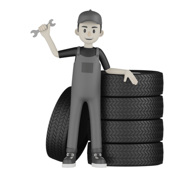 3d Isolated Mechanic in grey Wearpack png