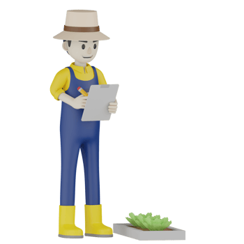3d Isolated  Gardener in blue and yellow clothes png