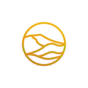 Desert line art Logo Template. Desert Logotype Isolated. Desert Vector Illustration.