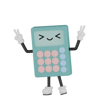3D Isolated Blue Calculator png