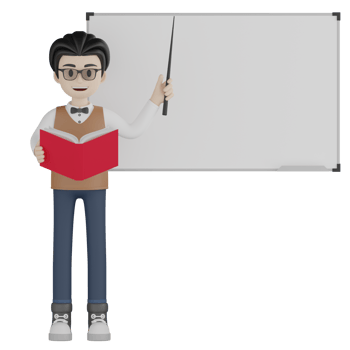 3d Isolated Teacher with glasses png